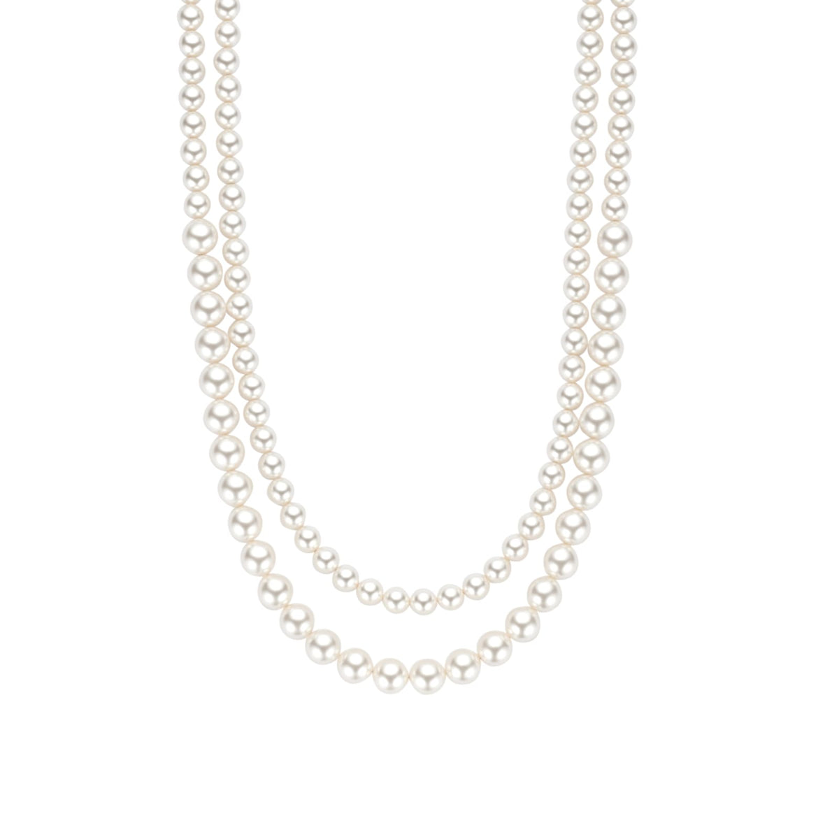 Collana doppio filo Ti Sento in argento e perle 8mm MISURA UNICA
