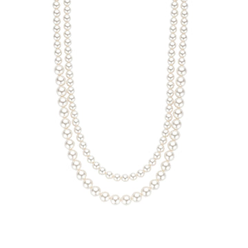 Collana doppio filo Ti Sento in argento e perle 8mm MISURA UNICA