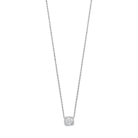 Collana punto luce TI SENTO Milano argento zircone quadrato MISURA UNICA