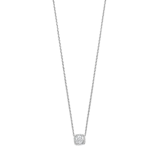 Collana punto luce TI SENTO Milano argento zircone quadrato MISURA UNICA