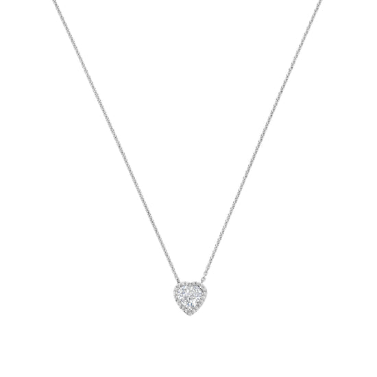 Collana catena Ti Sento in argento e zirconi forma di cuore MISURA UNICA