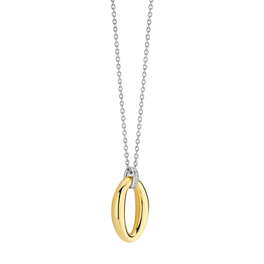 Collana donna TI SENTO Milano in argento bicolore con zirconi MISURA UNICA