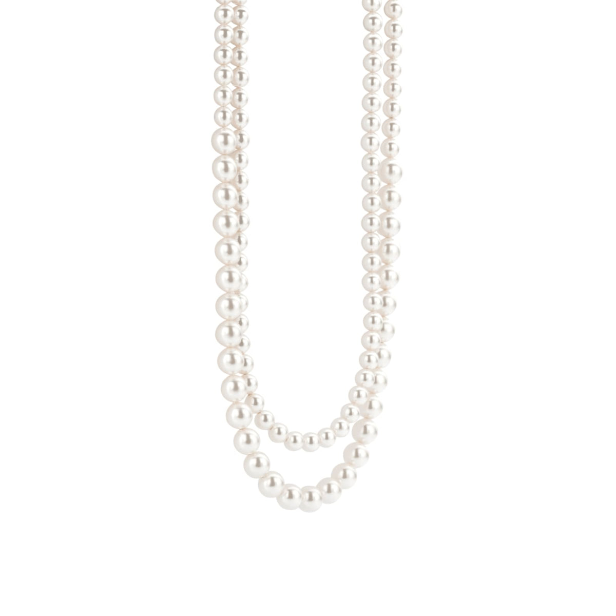 Collana doppio filo Ti Sento in argento e perle 8mm MISURA UNICA