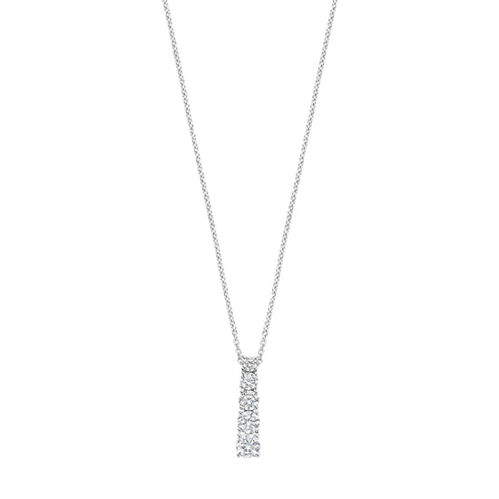 Collana TI SENTO Milano in argento pendente verticale zirconi MISURA UNICA