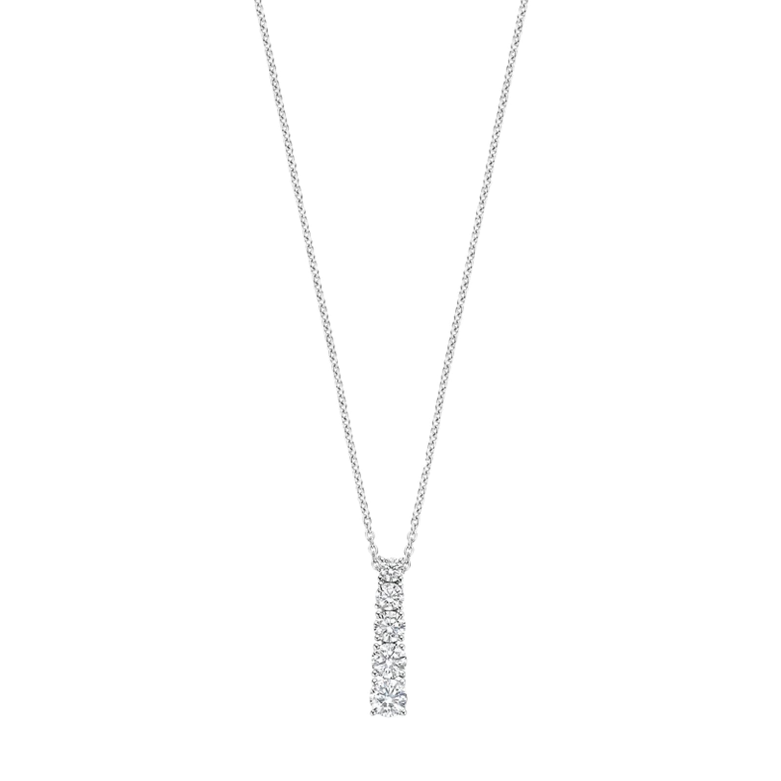 Collana TI SENTO Milano in argento pendente verticale zirconi MISURA UNICA