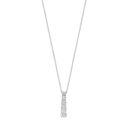 Collana TI SENTO Milano in argento pendente verticale zirconi MISURA UNICA