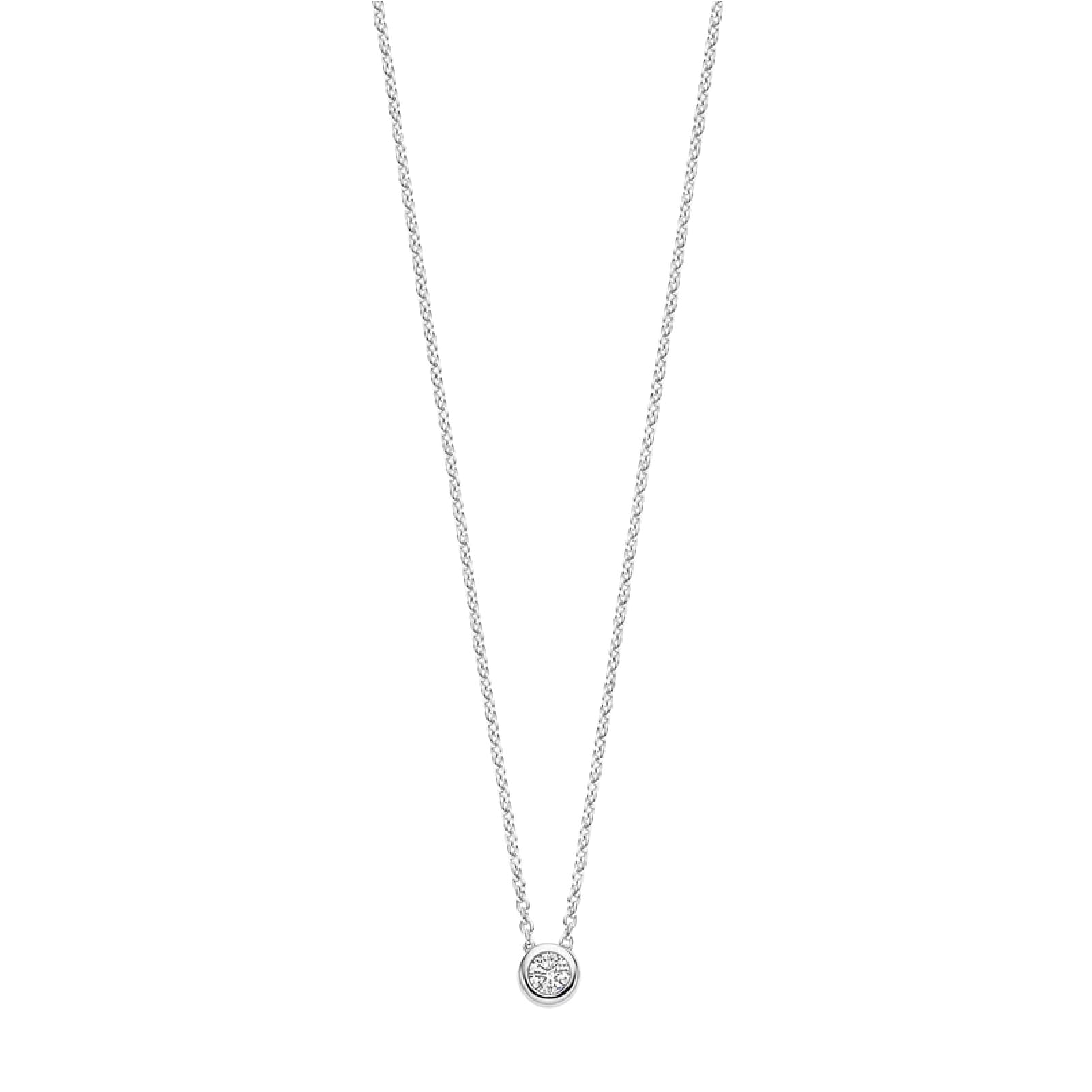 Collana TI SENTO Milano in argento con zircone piccolo centrale MISURA UNICA