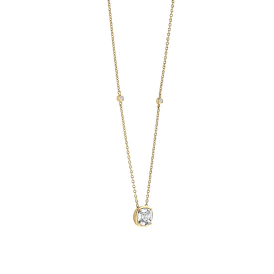 Collana catena Ti Sento in argento placcato oro e zirconi MISURA UNICA
