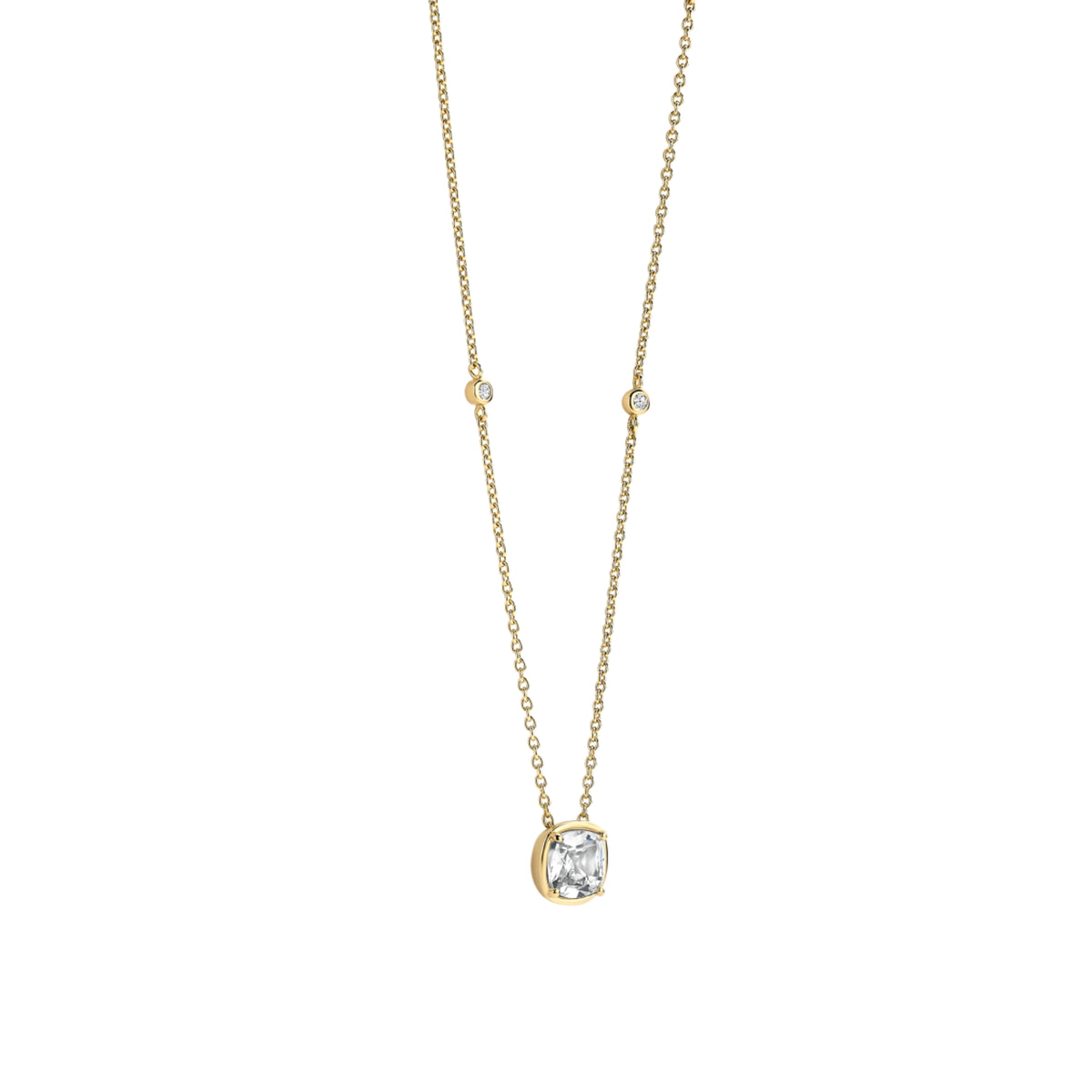 Collana catena Ti Sento in argento placcato oro e zirconi MISURA UNICA