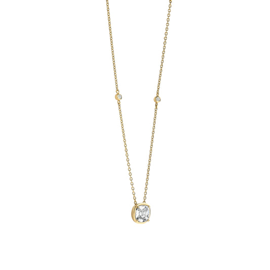 Collana catena Ti Sento in argento placcato oro e zirconi MISURA UNICA