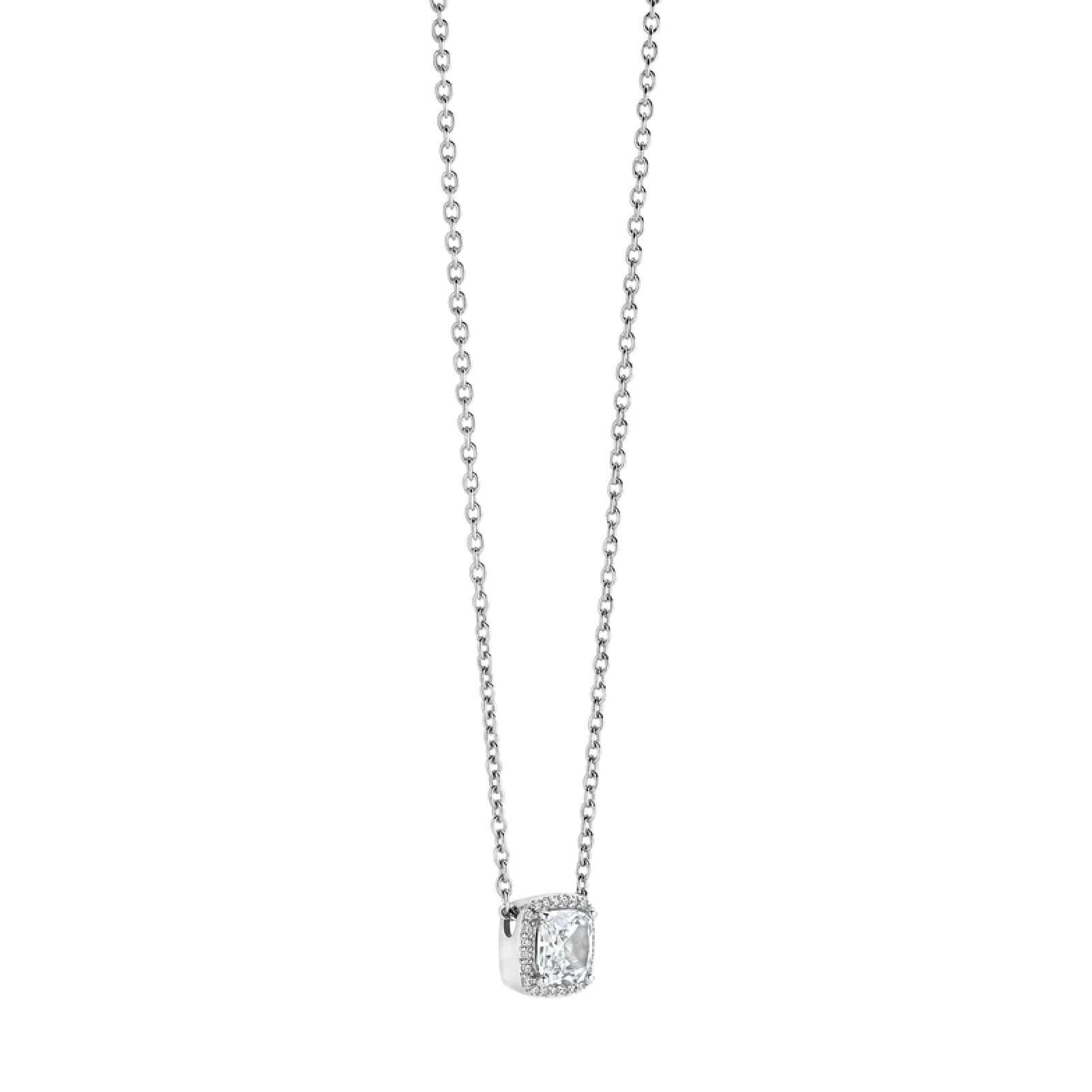 Collana punto luce TI SENTO Milano argento zircone quadrato MISURA UNICA