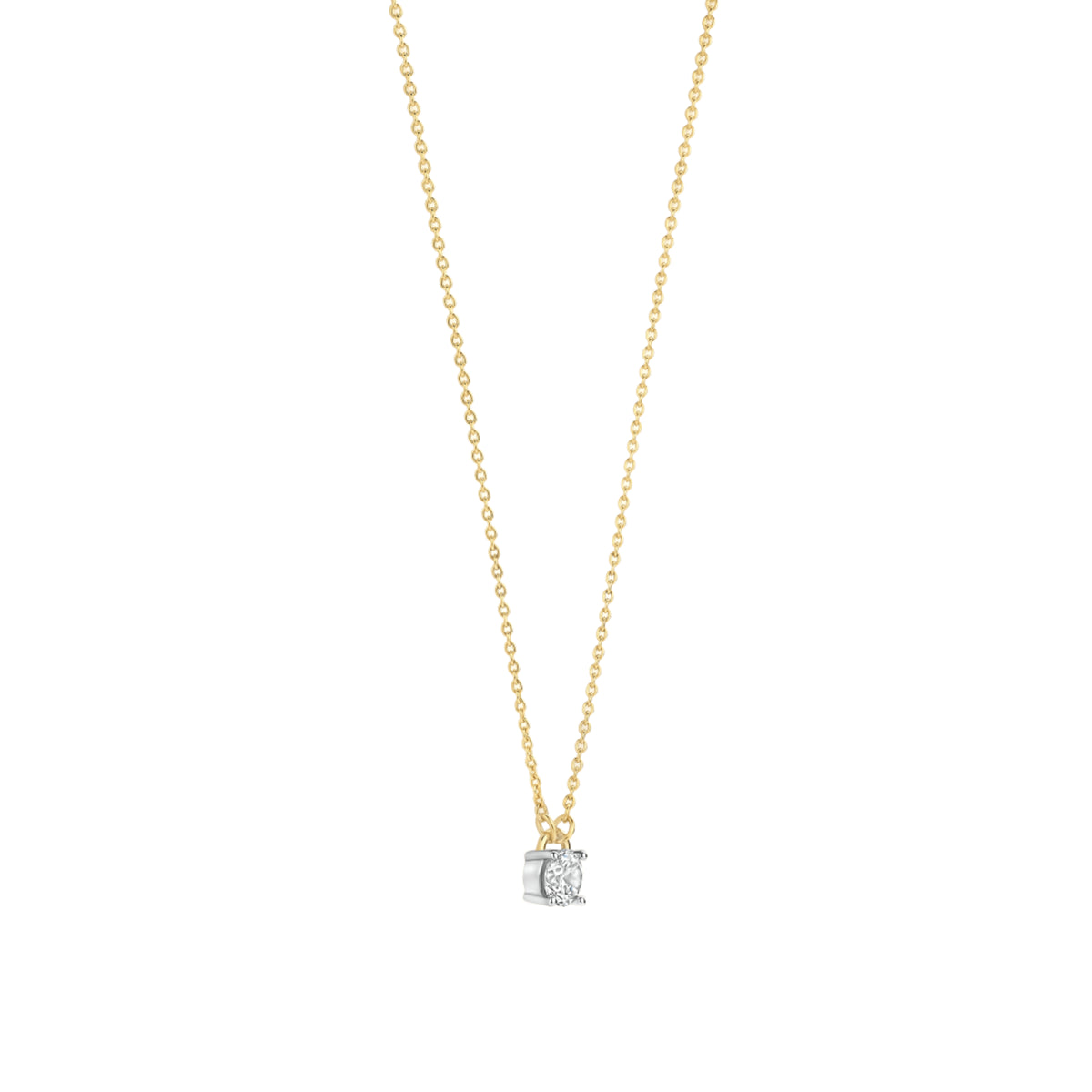 Collana punto luce Ti Sento in argento placcato oro e zircone MISURA UNICA