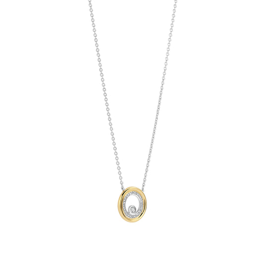Collana catena Ti Sento in argento e placcato oro zirconi MISURA UNICA