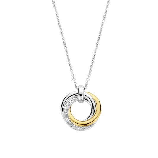 Collana con pendente TI SENTO Milano in argento bicolor e zirconi MISURA UNICA