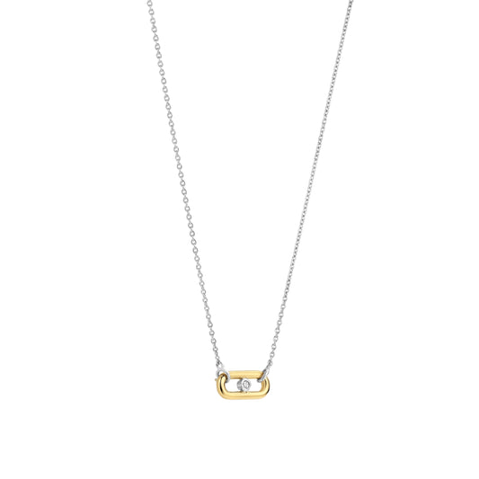Collana catena Ti Sento in argento e placcato oro zircone MISURA UNICA