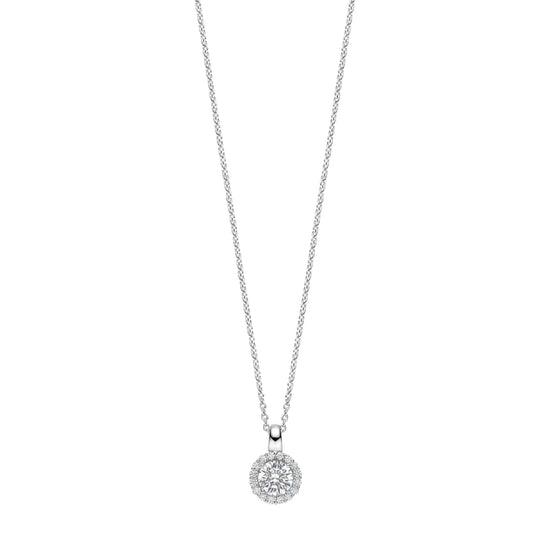 Collana TI SENTO Milano in argento con zircone rotondo centrale MISURA UNICA