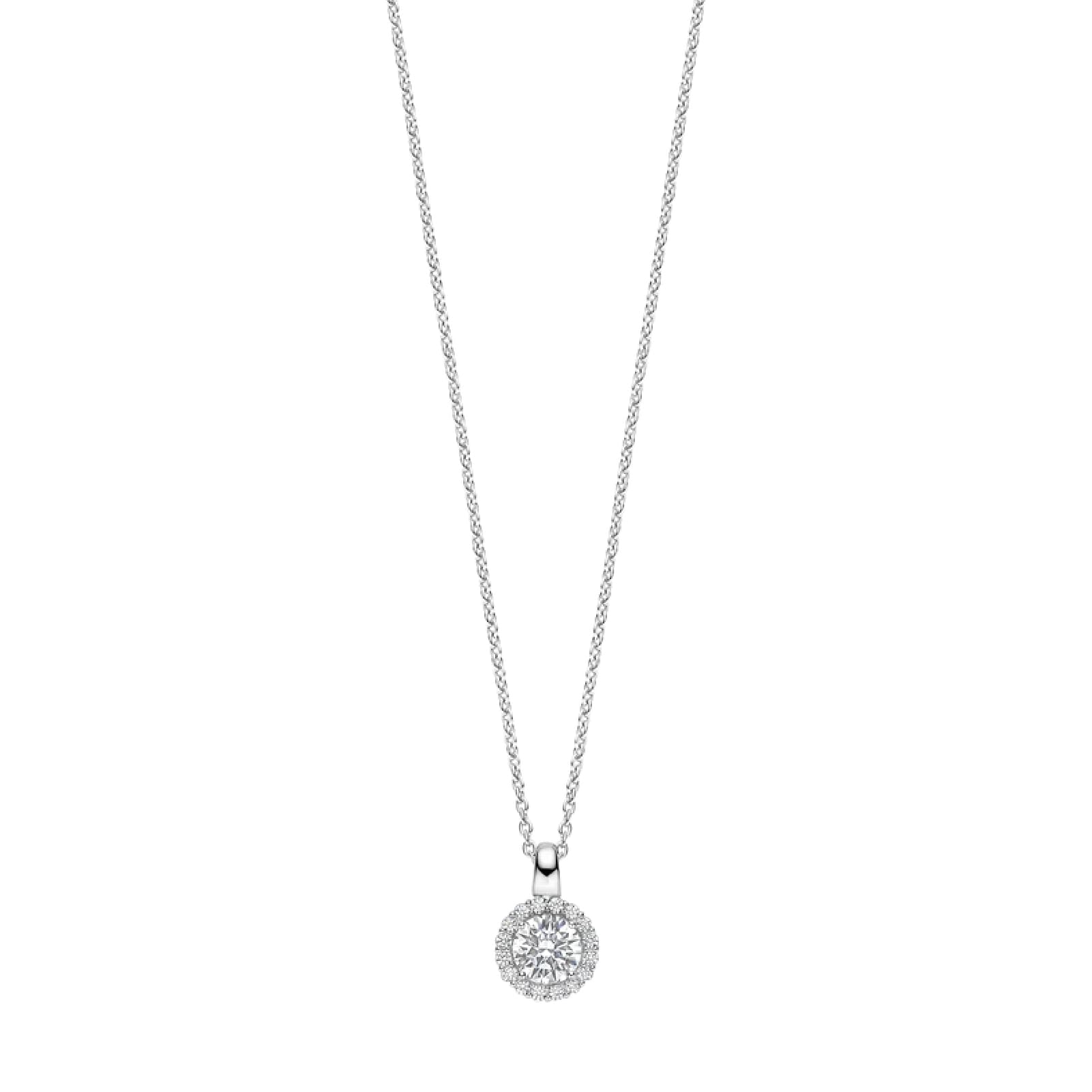 Collana TI SENTO Milano in argento con zircone rotondo centrale MISURA UNICA