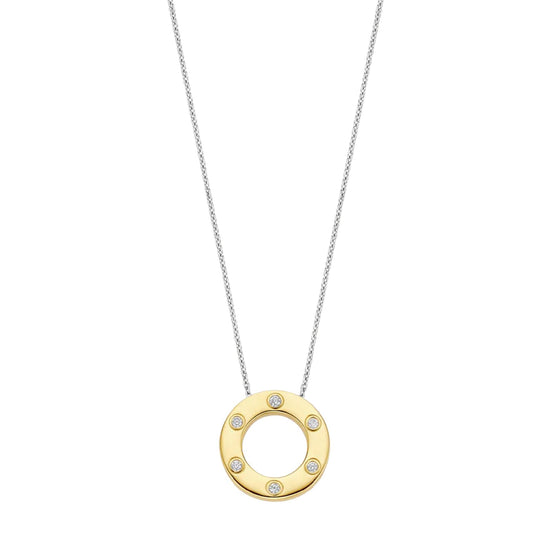 Collana girocollo TI SENTO Milano in argento cerchio dorato MISURA UNICA