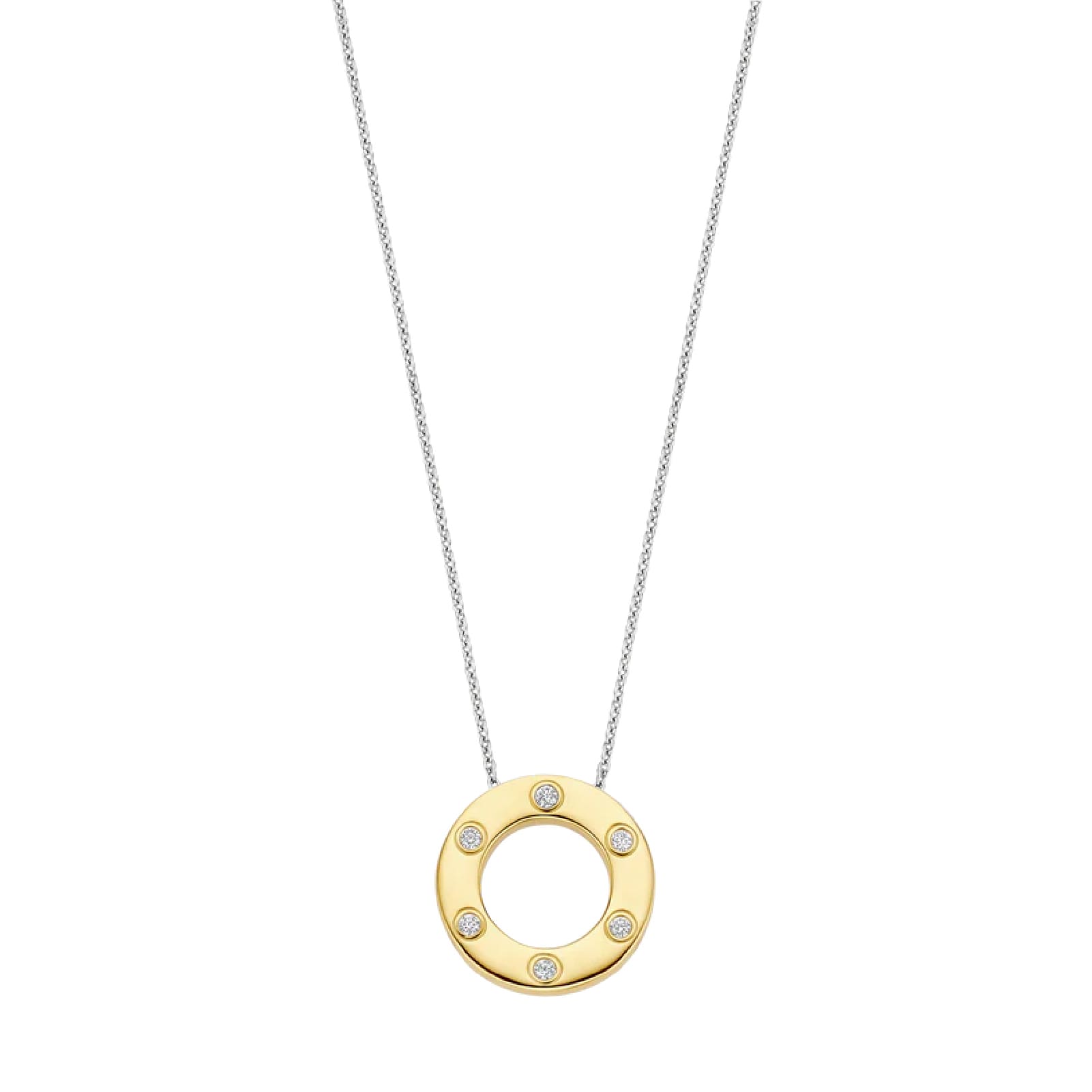Collana girocollo TI SENTO Milano in argento cerchio dorato MISURA UNICA