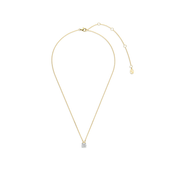 Collana punto luce Ti Sento in argento placcato oro e zircone MISURA UNICA