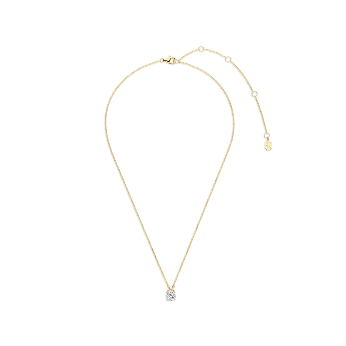 Collana punto luce Ti Sento in argento placcato oro e zircone MISURA UNICA