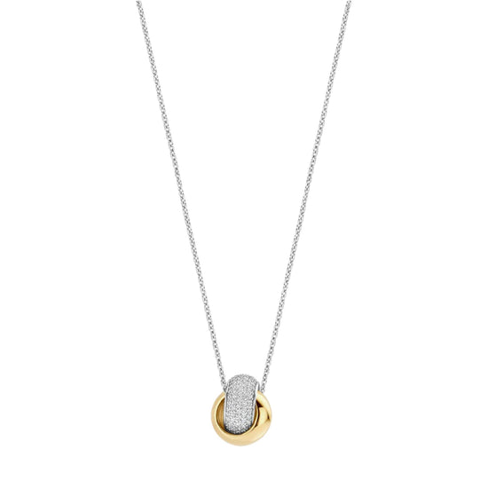 Collana TI SENTO Milano in argento cerchi intrecciati oro MISURA UNICA