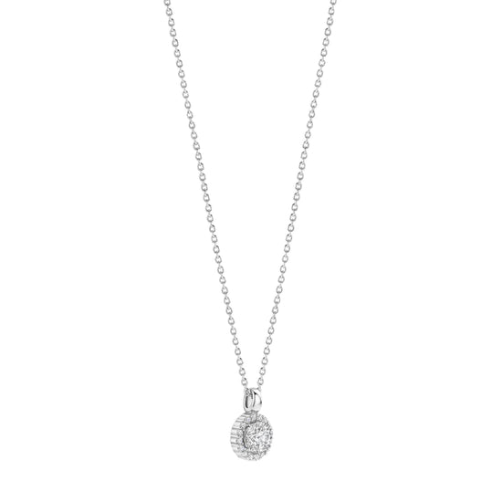 Collana TI SENTO Milano in argento con zircone rotondo centrale MISURA UNICA