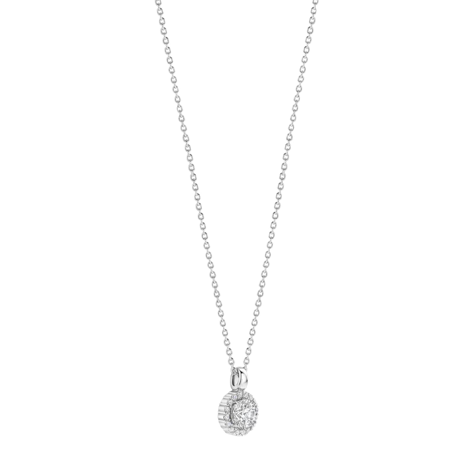 Collana TI SENTO Milano in argento con zircone rotondo centrale MISURA UNICA