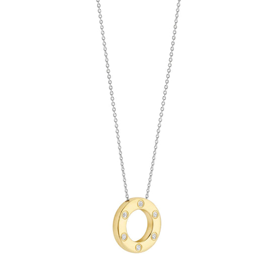 Collana girocollo TI SENTO Milano in argento cerchio dorato MISURA UNICA