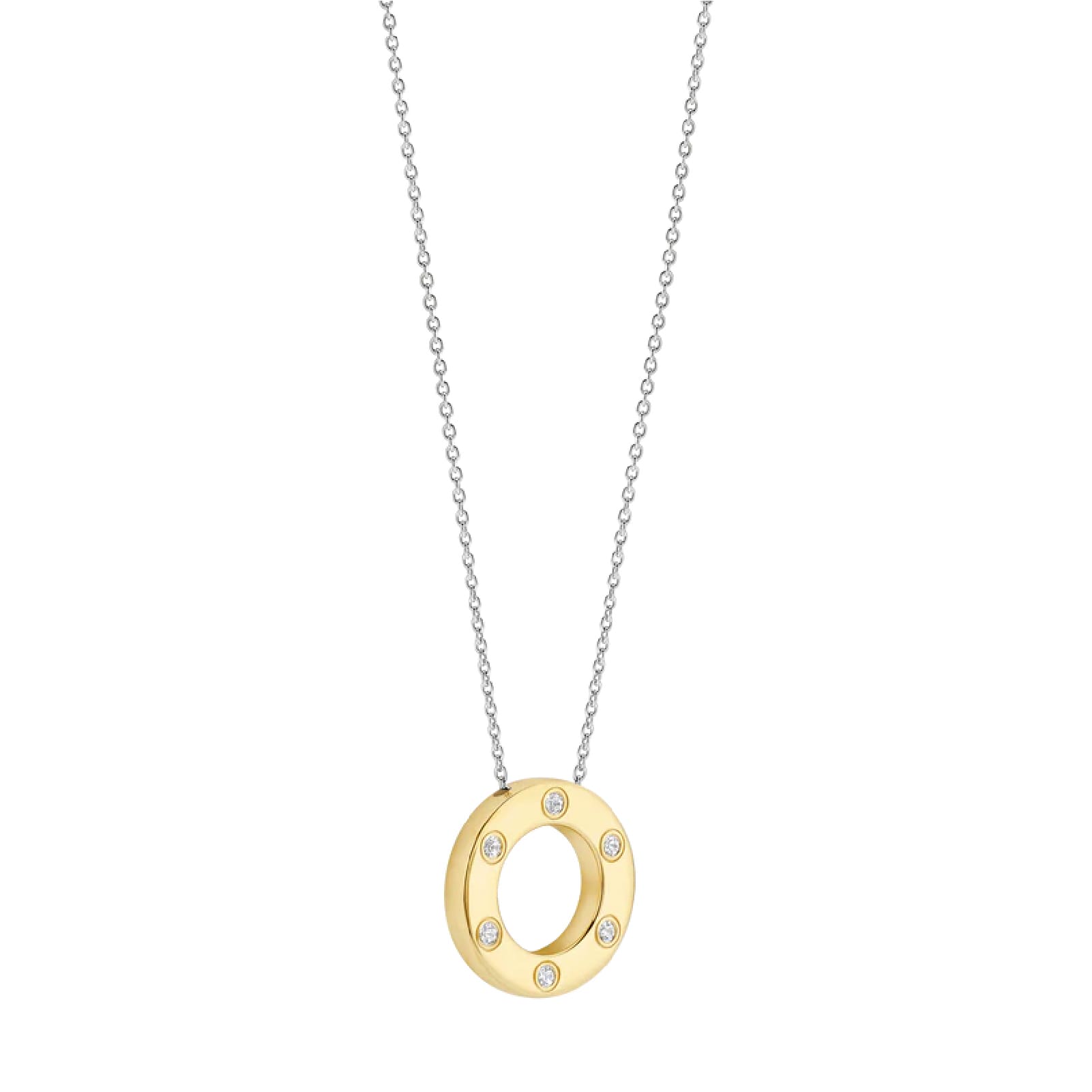 Collana girocollo TI SENTO Milano in argento cerchio dorato MISURA UNICA