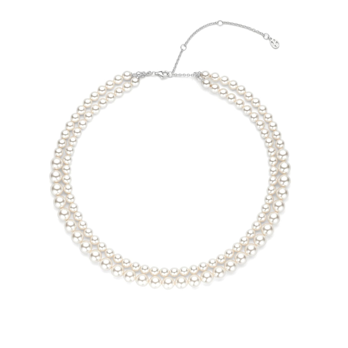 Collana doppio filo Ti Sento in argento e perle 8mm MISURA UNICA