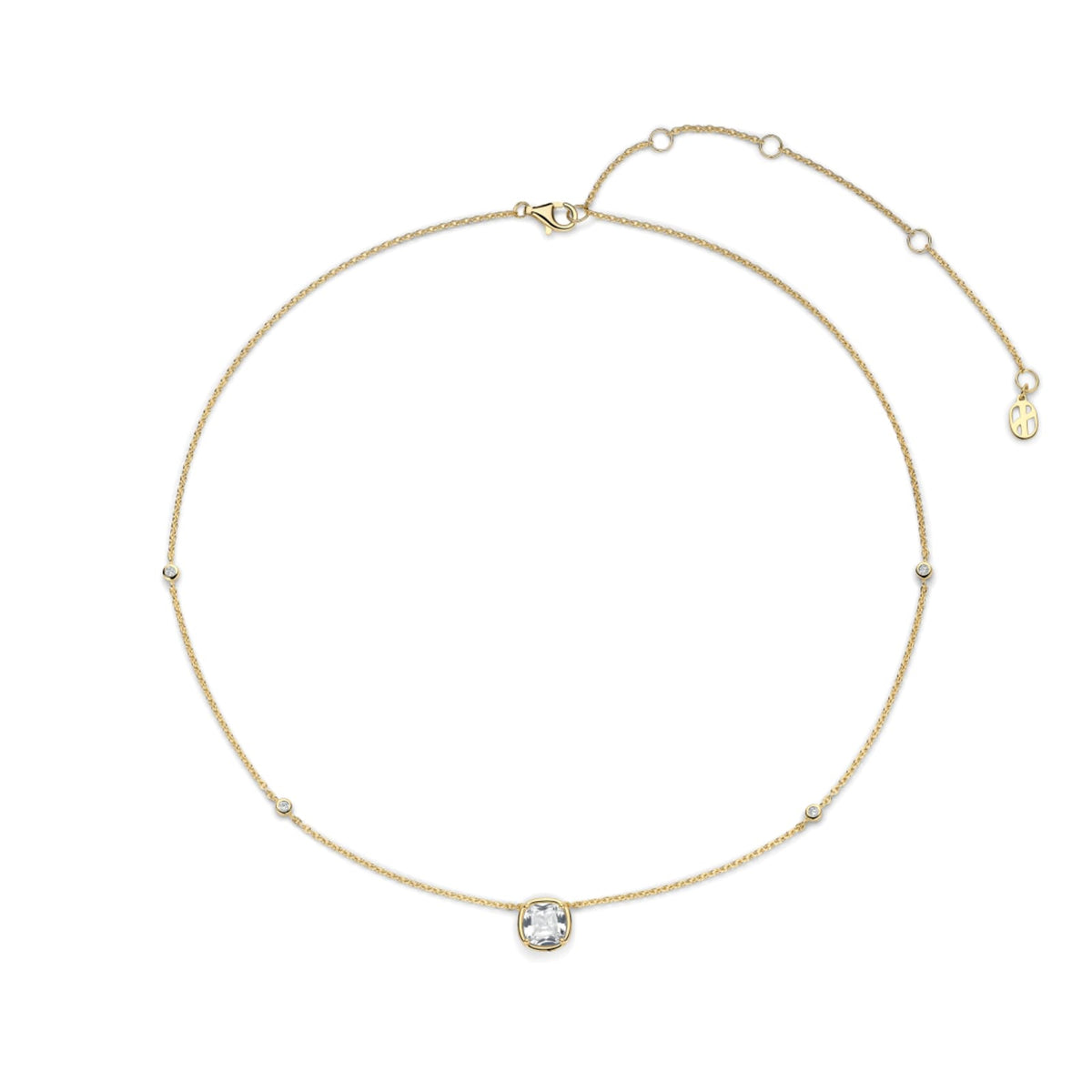 Collana catena Ti Sento in argento placcato oro e zirconi MISURA UNICA