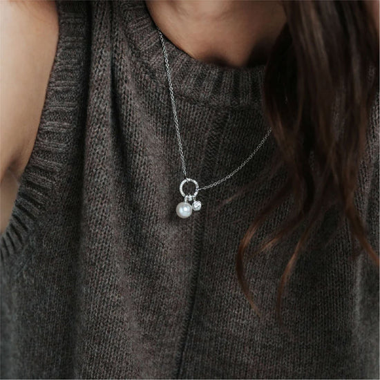 Collana TI SENTO Milano in argento cerchio pendente e charms MISURA UNICA