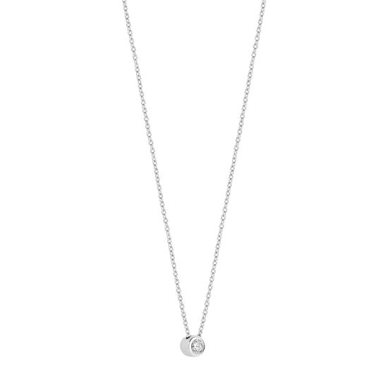 Collana TI SENTO Milano in argento con zircone piccolo centrale MISURA UNICA