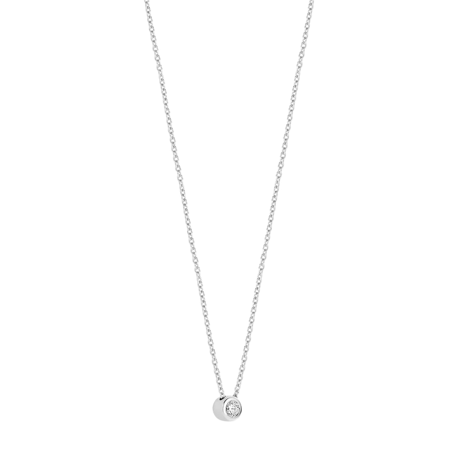 Collana TI SENTO Milano in argento con zircone piccolo centrale MISURA UNICA