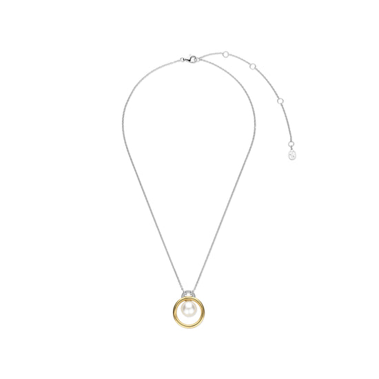 Collana catena Ti Sento in argento zirconi e perla 10mm MISURA UNICA