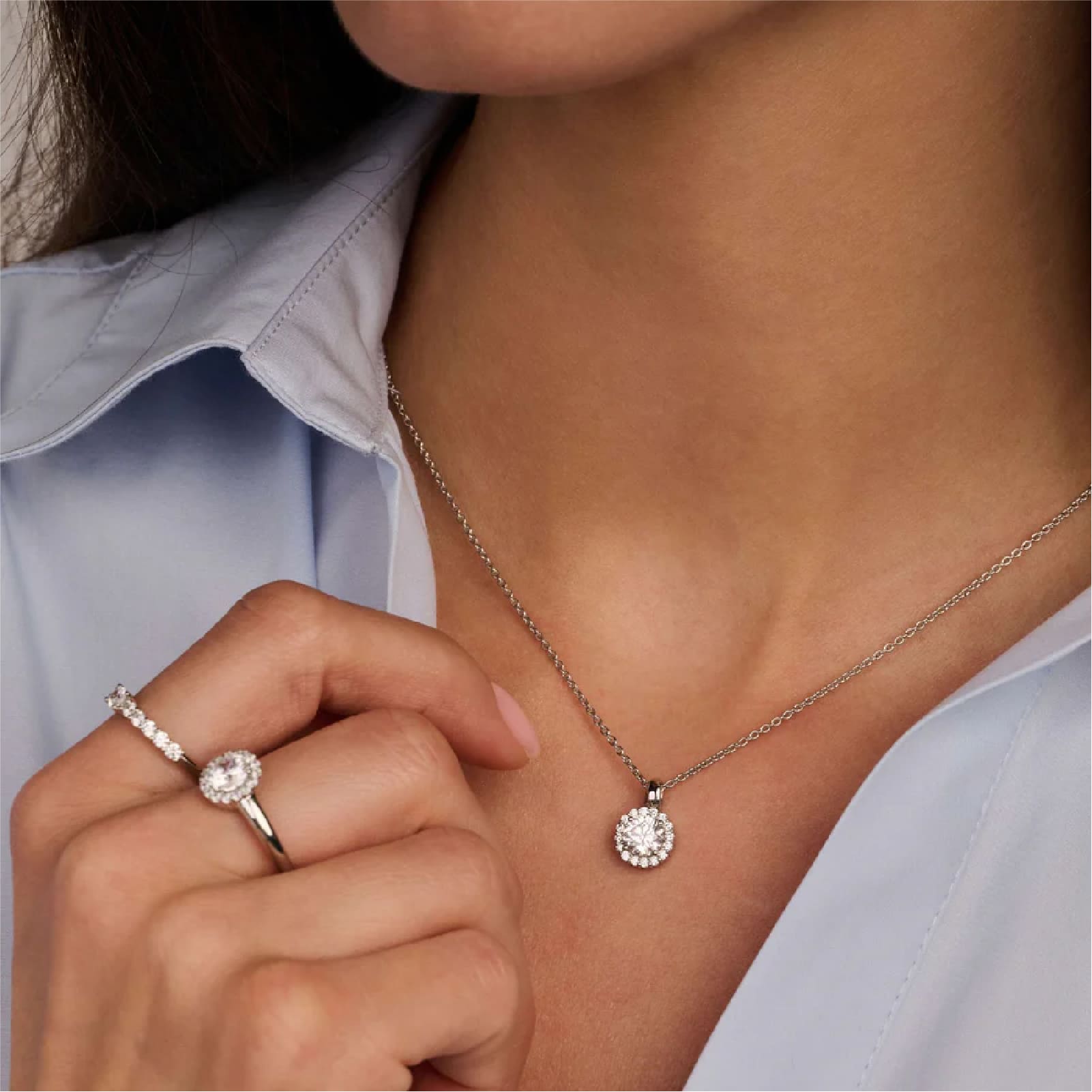 Collana TI SENTO Milano in argento con zircone rotondo centrale MISURA UNICA