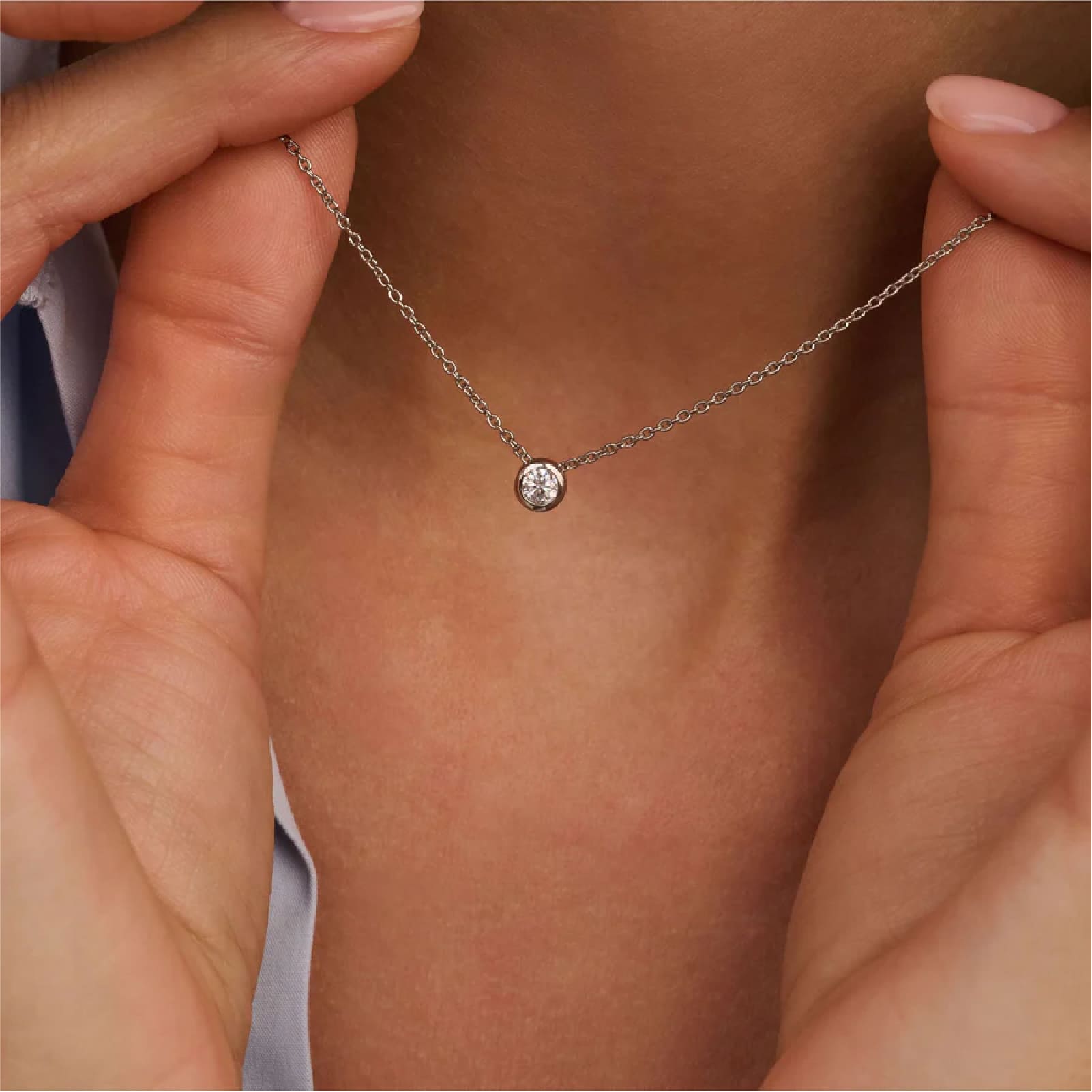 Collana TI SENTO Milano in argento con zircone piccolo centrale MISURA UNICA