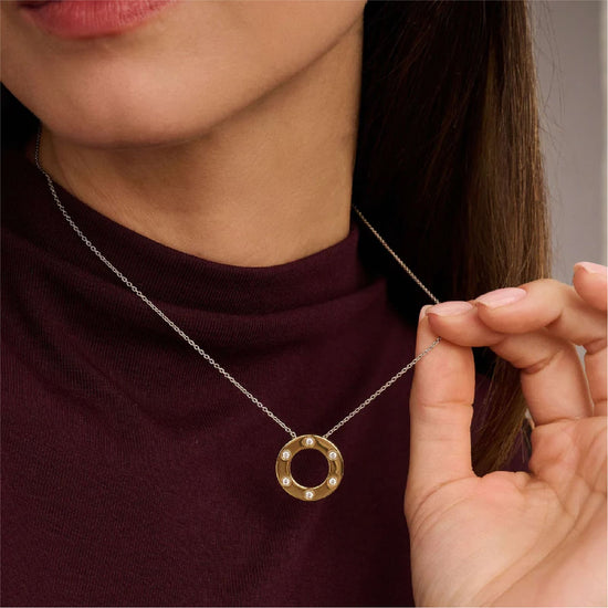Collana girocollo TI SENTO Milano in argento cerchio dorato MISURA UNICA