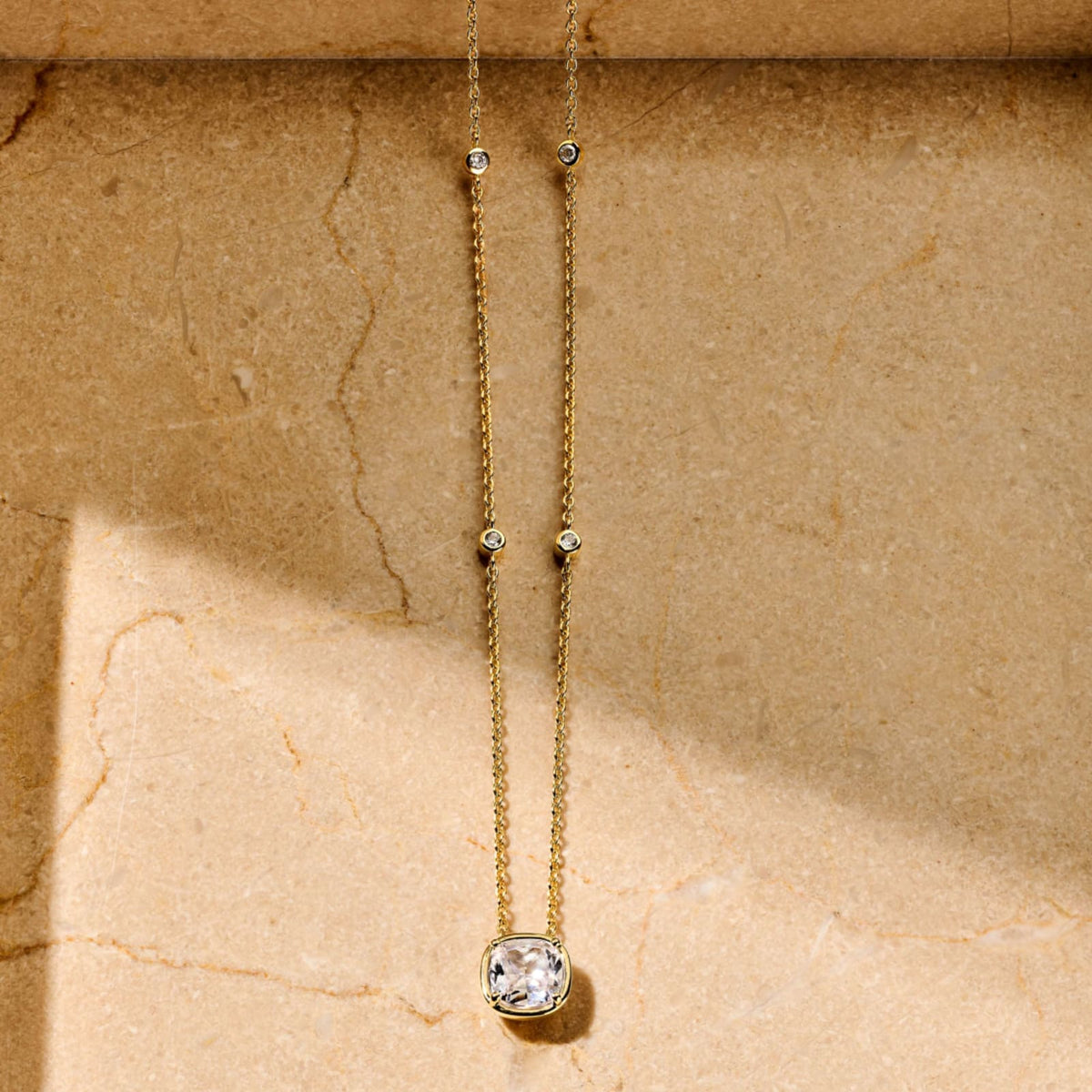 Collana catena Ti Sento in argento placcato oro e zirconi MISURA UNICA