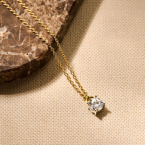 Collana punto luce Ti Sento in argento placcato oro e zircone MISURA UNICA