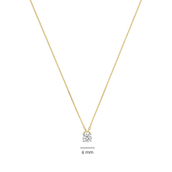 Collana punto luce Ti Sento in argento placcato oro e zircone MISURA UNICA