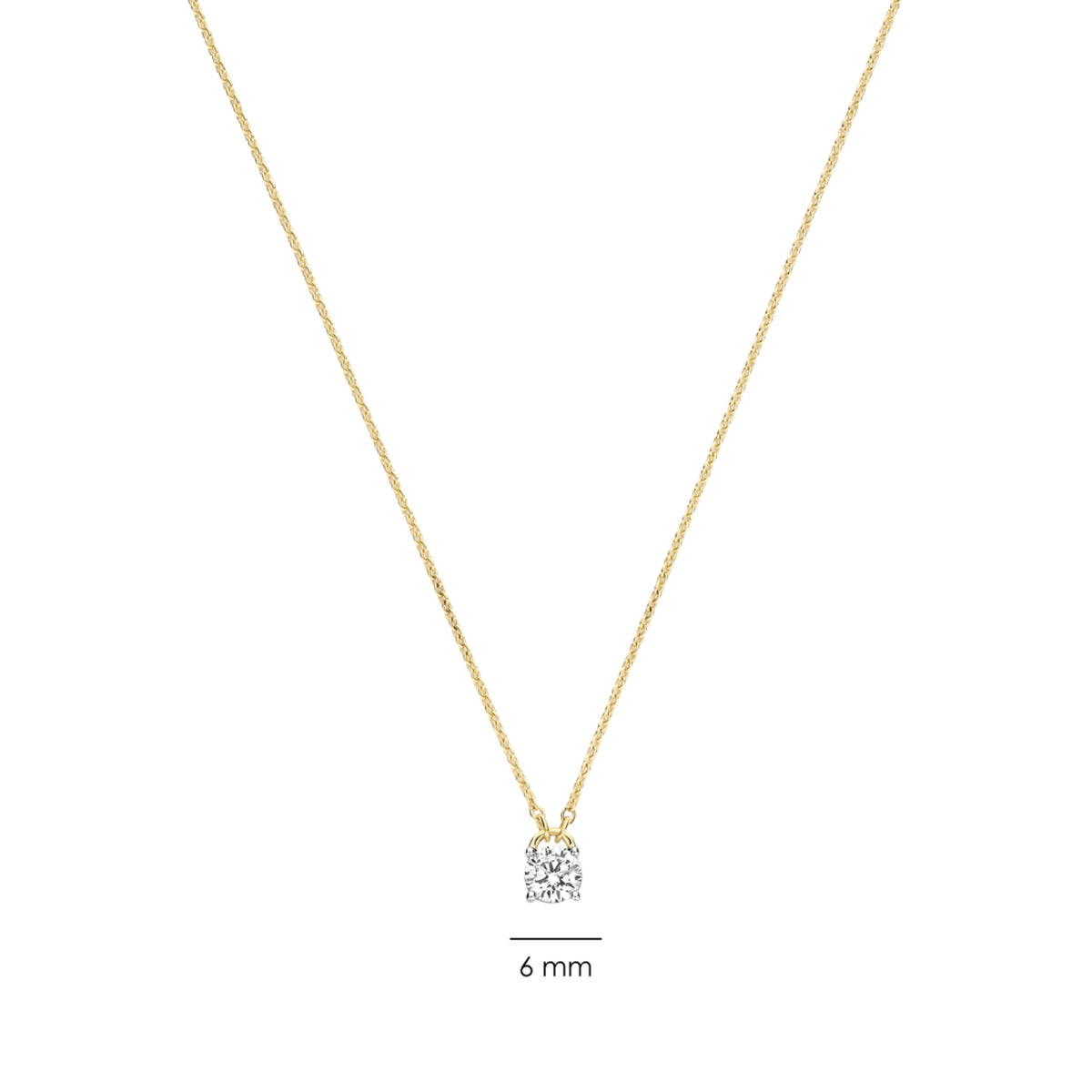 Collana punto luce Ti Sento in argento placcato oro e zircone MISURA UNICA