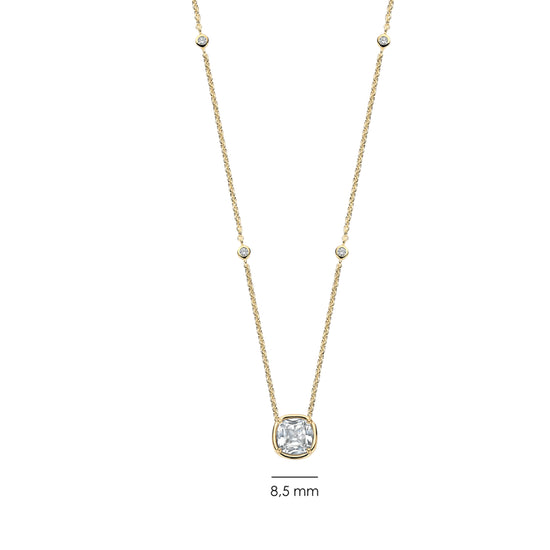Collana catena Ti Sento in argento placcato oro e zirconi MISURA UNICA
