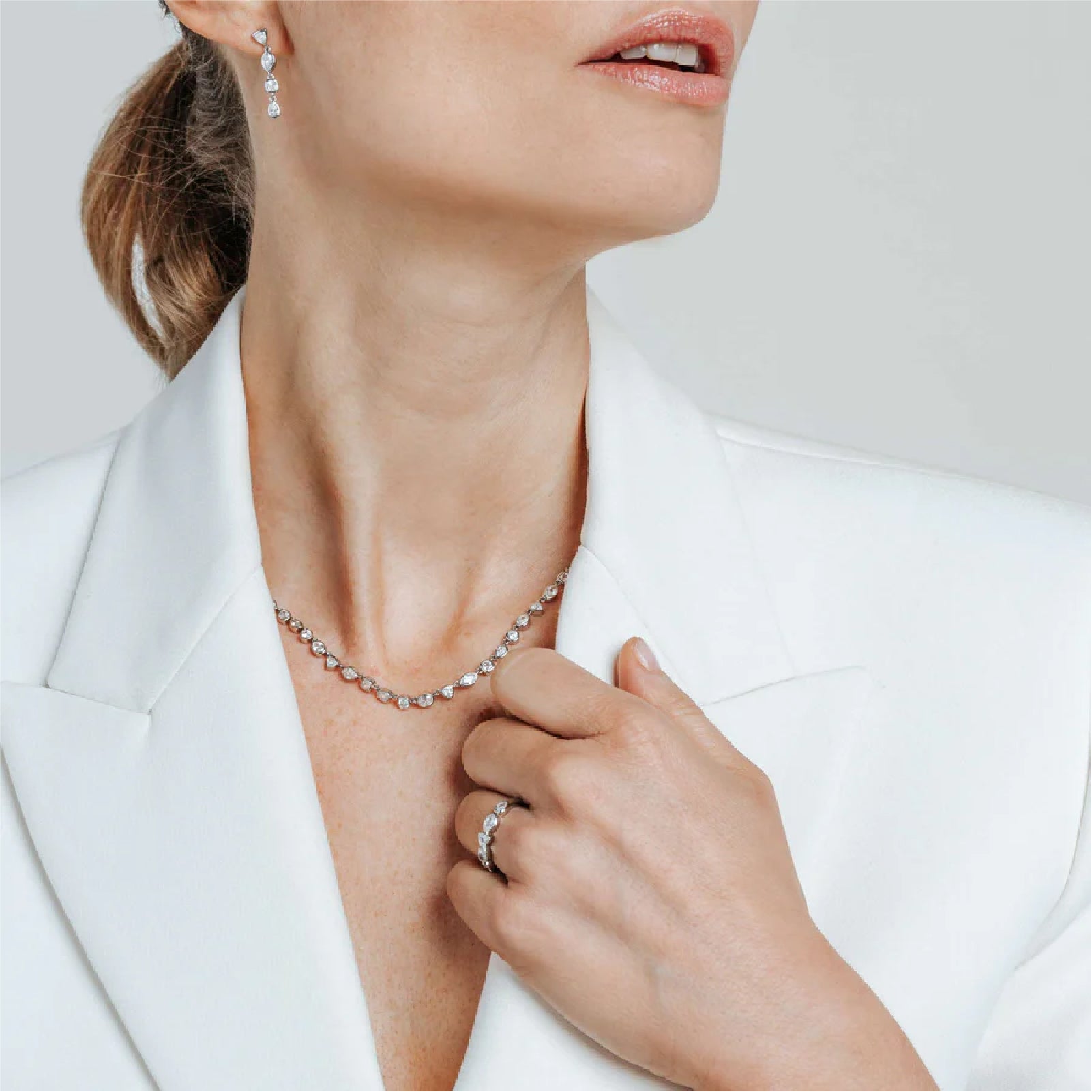 Collana donna con zirconi TI SENTO Milano in argento 43 cm MISURA UNICA