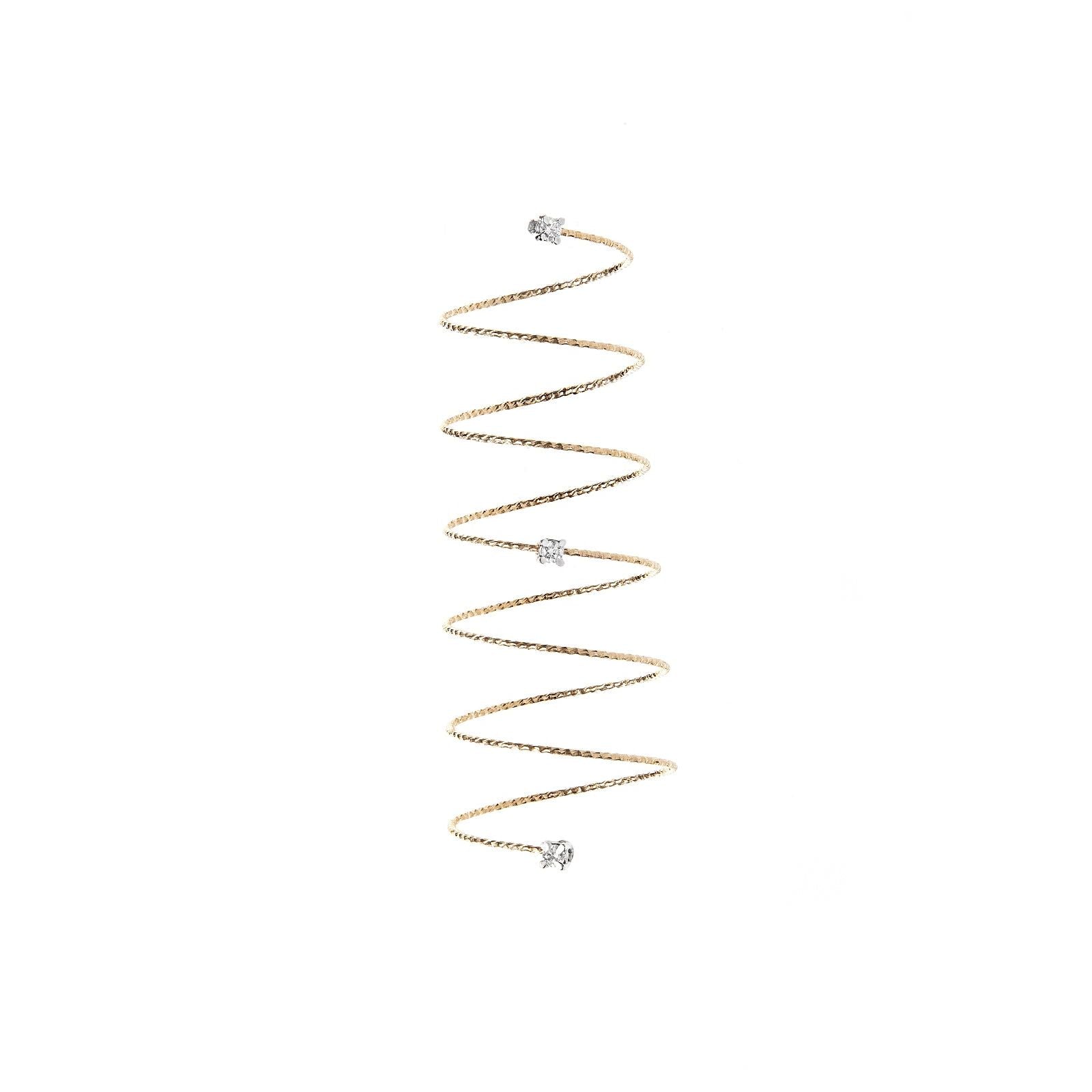 Anello donna MagicWire Perfect filo a spirale in oro giallo 3 diamanti 0,06ct 45-AS-GD-01-1