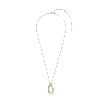 Collana TI SENTO Milano in argento ovale dorato di zirconi MISURA UNICA