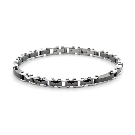 Bracciale uomo 4US Cesare Paciotti in acciaio con ceramica nera 4UBR6370-1