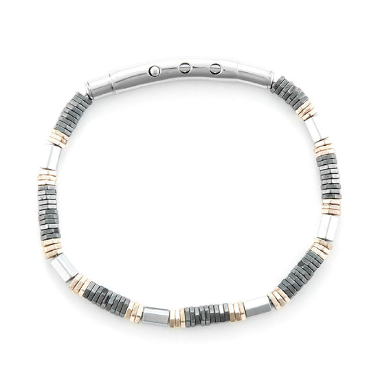 Bracciale uomo 4US Cesare Paciotti in acciaio con ematite rosé, chiara e scura 4UBR6457-1
