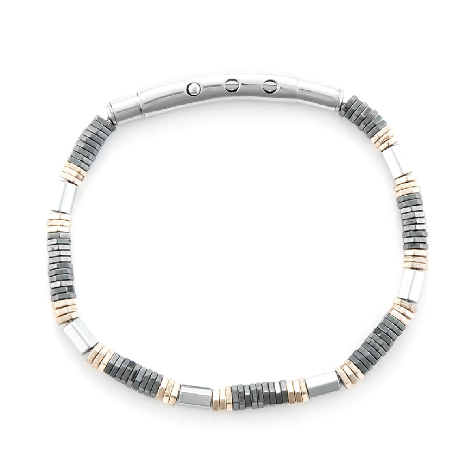 Bracciale uomo 4US Cesare Paciotti in acciaio con ematite rosé, chiara e scura 4UBR6457-1